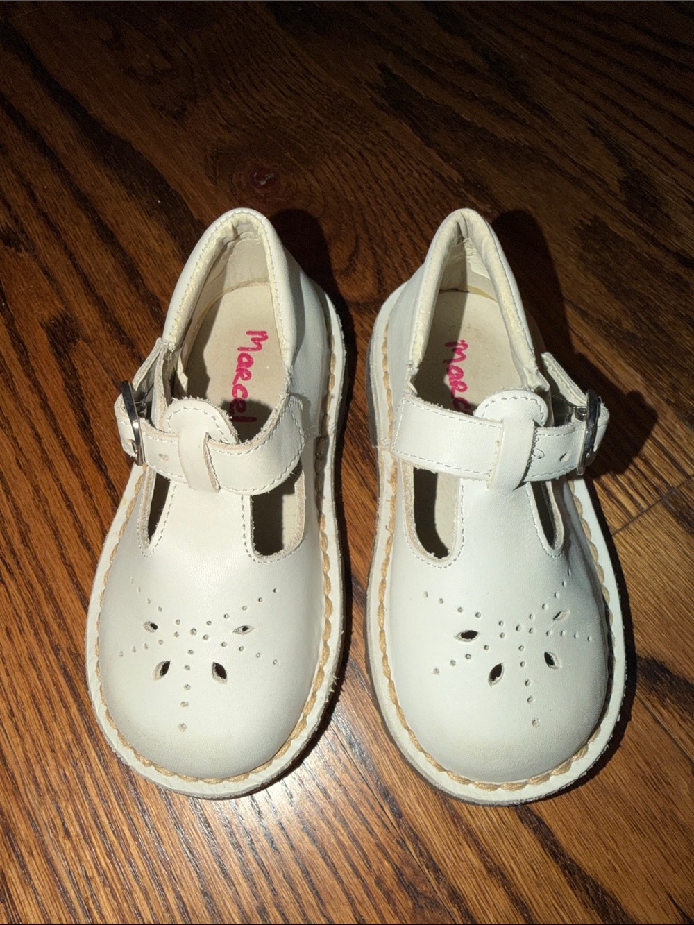 Girls' Beige T-Strap Mary Jane Dress Shoes